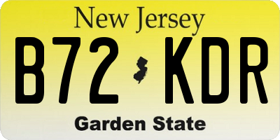 NJ license plate B72KDR