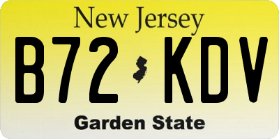 NJ license plate B72KDV