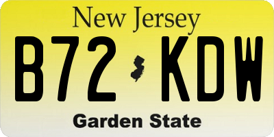 NJ license plate B72KDW