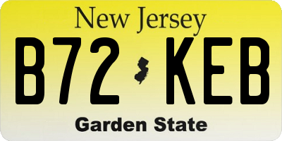 NJ license plate B72KEB
