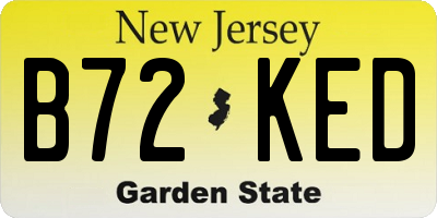 NJ license plate B72KED