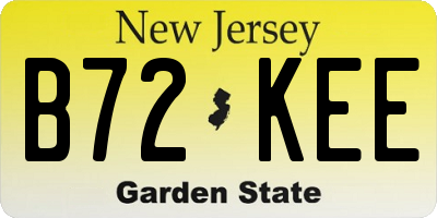 NJ license plate B72KEE