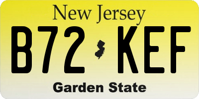 NJ license plate B72KEF