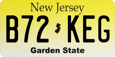NJ license plate B72KEG