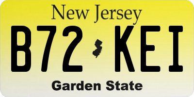 NJ license plate B72KEI
