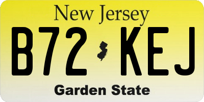 NJ license plate B72KEJ