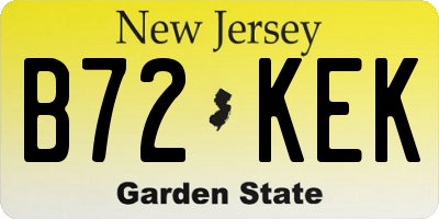 NJ license plate B72KEK