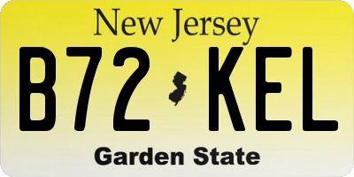 NJ license plate B72KEL