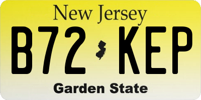 NJ license plate B72KEP