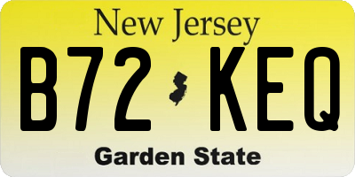 NJ license plate B72KEQ