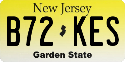 NJ license plate B72KES