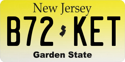 NJ license plate B72KET
