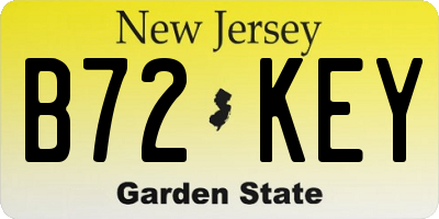 NJ license plate B72KEY