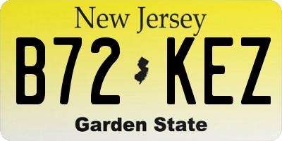 NJ license plate B72KEZ