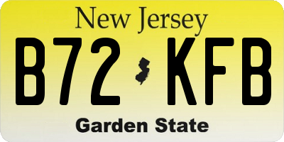 NJ license plate B72KFB