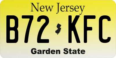 NJ license plate B72KFC