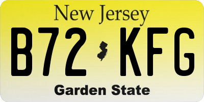 NJ license plate B72KFG