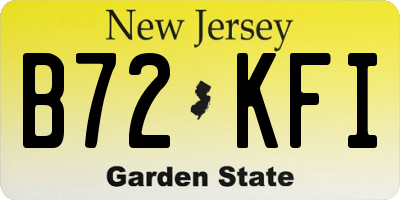NJ license plate B72KFI