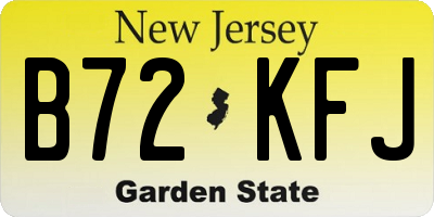 NJ license plate B72KFJ