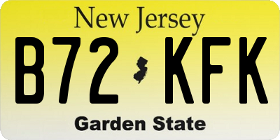 NJ license plate B72KFK
