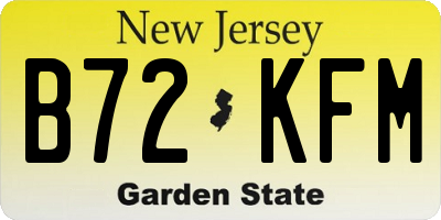 NJ license plate B72KFM
