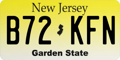 NJ license plate B72KFN