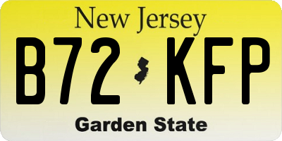 NJ license plate B72KFP