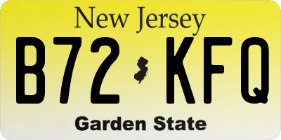 NJ license plate B72KFQ