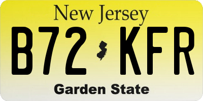 NJ license plate B72KFR
