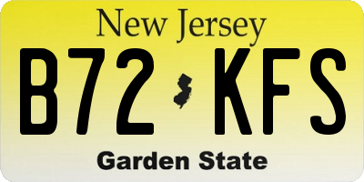 NJ license plate B72KFS