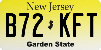 NJ license plate B72KFT