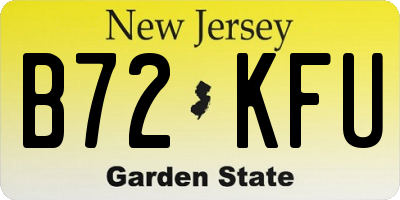 NJ license plate B72KFU