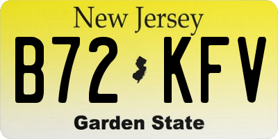 NJ license plate B72KFV