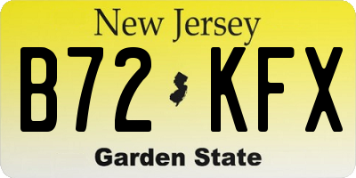 NJ license plate B72KFX