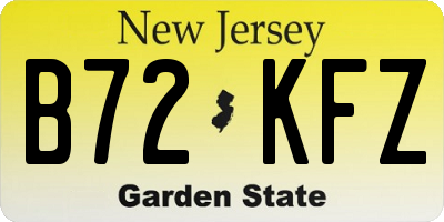 NJ license plate B72KFZ