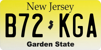 NJ license plate B72KGA