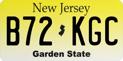 NJ license plate B72KGC
