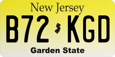 NJ license plate B72KGD
