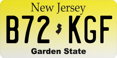 NJ license plate B72KGF