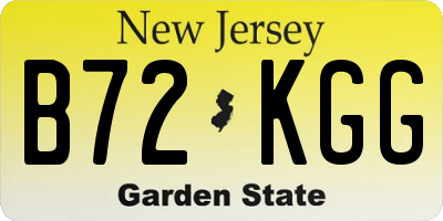 NJ license plate B72KGG