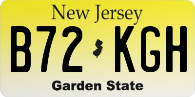 NJ license plate B72KGH