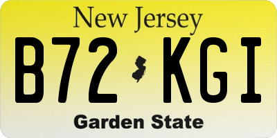 NJ license plate B72KGI