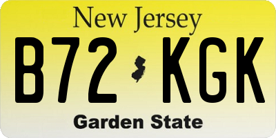 NJ license plate B72KGK