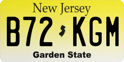 NJ license plate B72KGM
