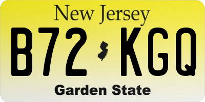 NJ license plate B72KGQ