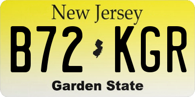NJ license plate B72KGR