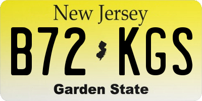 NJ license plate B72KGS