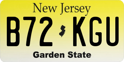 NJ license plate B72KGU