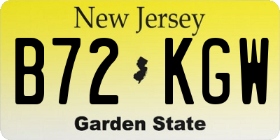 NJ license plate B72KGW