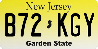 NJ license plate B72KGY